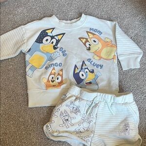 Bluey Kids Set - shorts and crew neck